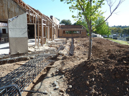 Laguna Niguel Library reinforcement steel, new freestanding wall, May 2011