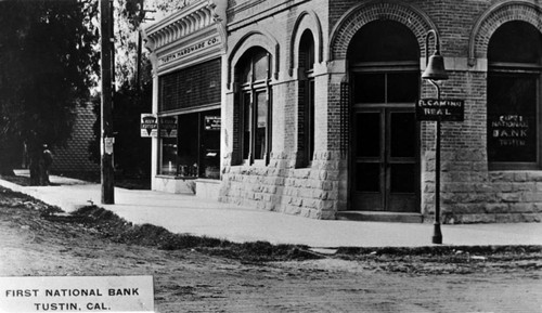 First National Bank, with its Romanesque architecture, Tustin