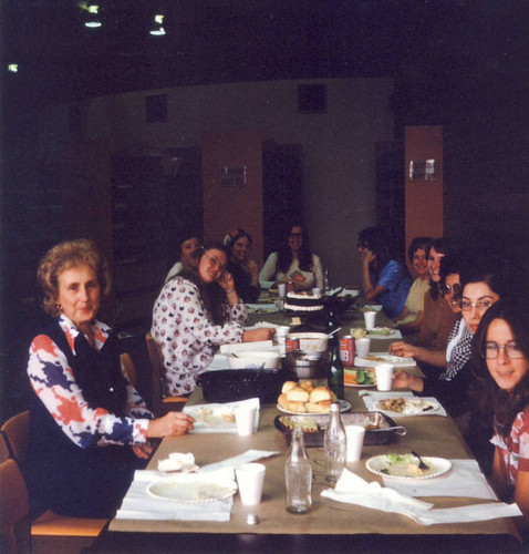 Group at a staff luncheon before the University Park Library opened, 1975