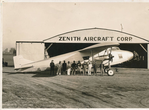 World's largest plane at the hangar, Bolsa and Moran, Westminster, 1927