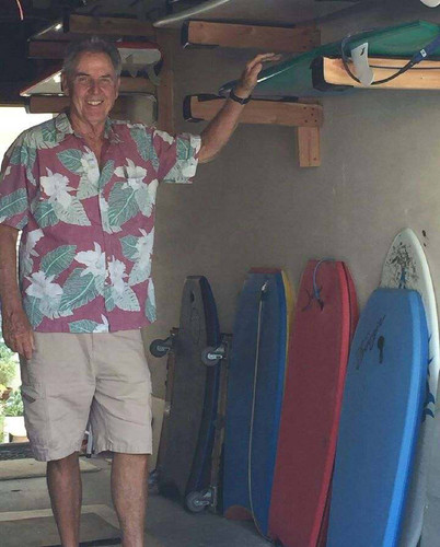 Chuck Herpick in his garage