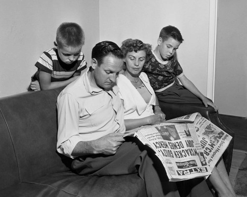 Family of 10-year old murder victim Patty Jean Hull after the conviction of Henry Ford McCracken, September 19, 1951