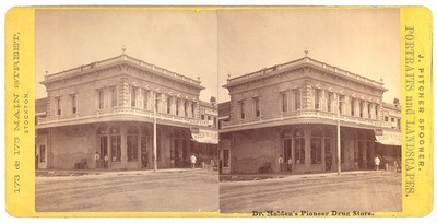 Stockton: "Dr. Holden's Pioneer Drug Store."