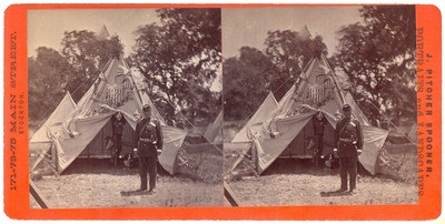 Stockton: (Stockton Guard. One guard in front of tent.)