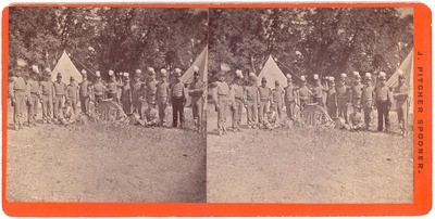 Stockton: (Stockton Guard. Posed group in front of tent.)