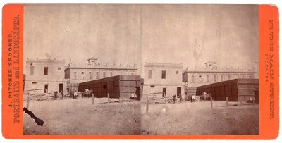 Stockton: (Construction in rear of unidentified building, ca. 1880.)
