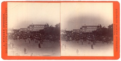 Stockton: (Downtown view with crowd.)