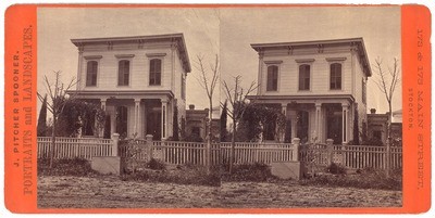 Stockton: (Two-story house with three top windows.)