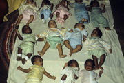 infants in Children's Nursery, Jonestown, Guyana