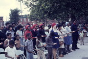 Peoples Temple Members at Outside Gathering on Bus Trip, Possibly in Philadelphia, Pennsylvania