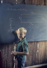 Ronnie Beikman in Schoolroom, Jonestown, Guyana