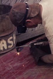 Charlie Touchette Cutting Steel, Jonestown, Guyana