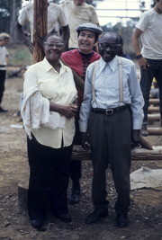 Luvenia "Mom" and David "Pop" Jackson with Jim Jones, Jonestown, Guyana