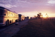 Peoples Temple Buses Parked at Rest Stop