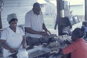 Irene and James Edwards Preparing Food, Jonestown, Guyana