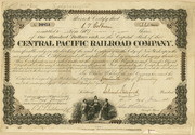 [Central Pacific Railroad stock certificate]