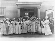 [Group portrait of costumed participants in an unidentified event]