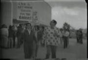 Chicano picket line in front of the Cal State Fullerton Business Building