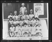 Amy Purcell with children, Vacation Church School
