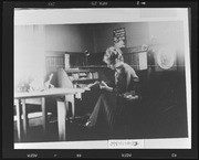 Amy Purcell working at a desk