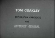 Politics 1962: Tom Coakley, Republican candidate for attorney general, California