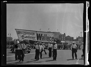 Longshoremen with Henry Wallace endorsement banner at Labor Day Parade, San Francisco, Calif., California Labor School