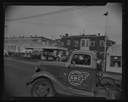 Men driving in truck during ILWU Sears Strike, California Labor School