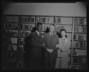 Holland Roberts with Herman and Estelle Griffin at their wedding, California Labor School