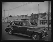 Men driving in car during ILWU Sears Strike, California Labor School