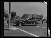 Men riding in convertible in Labor Day Parade, San Francisco, Calif., California Labor School