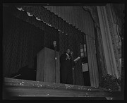 Paul Robeson at the microphone, California Labor School