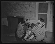 Rehearsal for stage play, "Stevedore," California Labor School