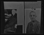 Two pinned photographs, one identified as William McCourt, California Labor School