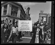 Local 6 Strike Committee members marching in parade, San Francisco, Calif., California Labor School