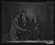 David Jenkins, Carlton Goodlett, and W. E. B. Du Bois at Du Bois Banquet, California Labor School