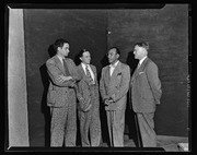 George Hitchcock, Anton Refregier, Herbert Biberman and Holland Roberts at California Labor School Cultural Conference