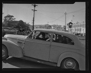 Men driving in car during ILWU Sears Strike, California Labor School