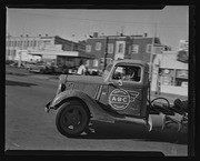 Men driving in truck during ILWU Sears Strike, California Labor School