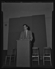 George Hitchcock speaking at philosophy seminar, California Labor School