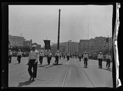 Longshoremen with Union banner in Labor Day Parade, San Francisco, Calif., California Labor School