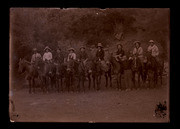 Nine people on horses