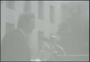 [Home movie. Bernard Timberg. Mario Savio on Sproul Plaza, UC Berkeley]