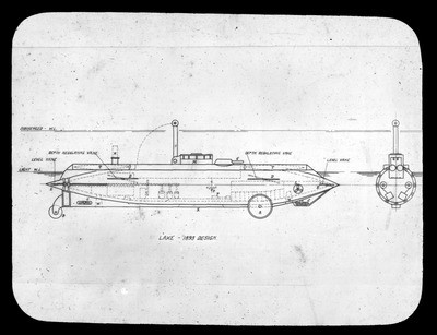 Simon Lake Submarine Diagram, 1893