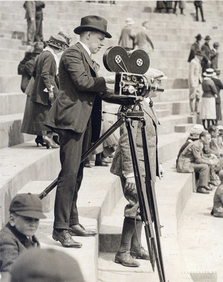 Fred Barber Filming in a Stadium