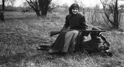 Marguerite Snow with rifle — Calisphere