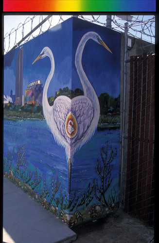Santa Fe Railroad and Waterfront Industries Mural (detail), The Heart & Life of an Egret
