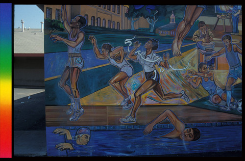 Memorial Junior High School Historical Mural (detail of Sports, Arts, and Crafts portion)