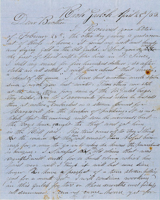 Letter from Sylvan Rathbun to Albert Rathbun 1853 April 28