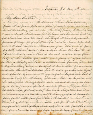 Letter from Augustin Hibbard to [William Hibbard] 1862 Nov. 10