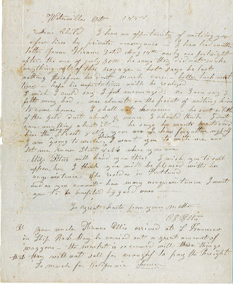 Letter from C. G. Ellis to Austin W. Ellis [Son], 1850 Oct